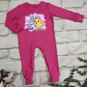 This Chick Loves Jesus Long Romper