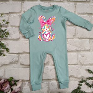 Watercolour Bunny Long Romper